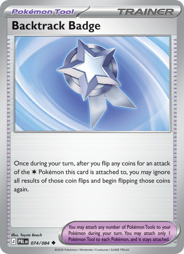 Backtrack Badge 074 uit Pitch Black Pokémon kaart