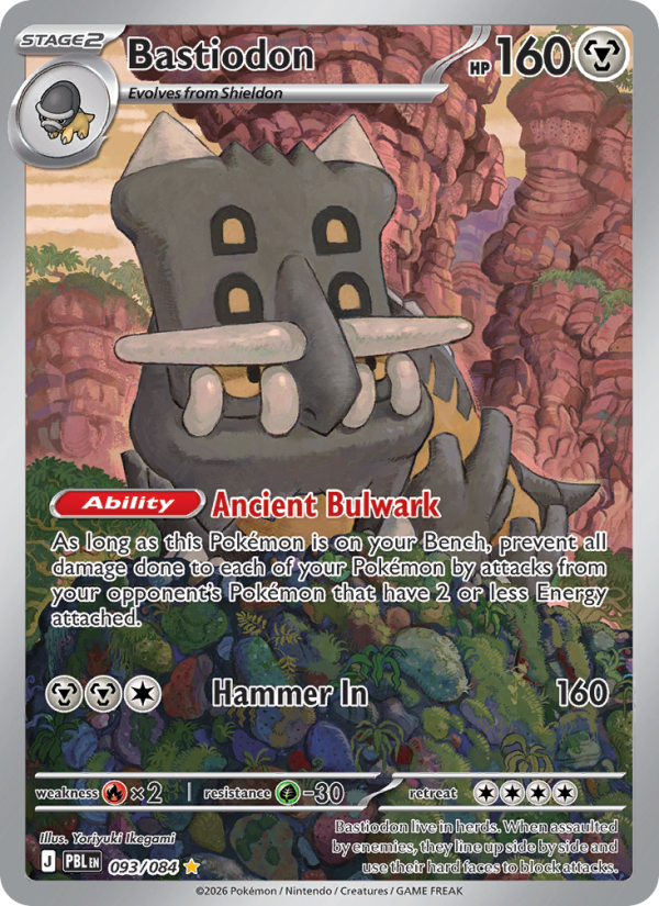 Bastiodon 093 uit Pitch Black Pokémon kaart