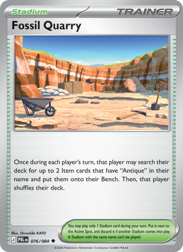 Fossil Quarry 076 uit Pitch Black Pokémon kaart