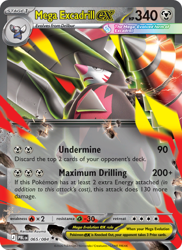 Mega Excadrill ex 065 uit Pitch Black Pokémon kaart