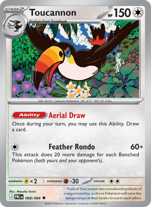 Toucannon 068 uit Pitch Black Pokémon kaart