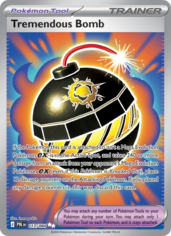 Tremendous Bomb 113 uit Pitch Black Pokémon kaart