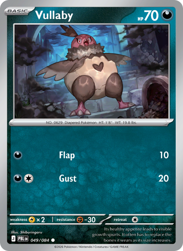 Vullaby 049 uit Pitch Black Pokémon kaart