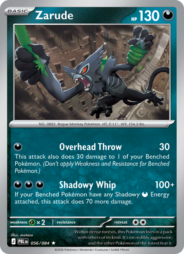 Zarude 056 uit Pitch Black Pokémon kaart