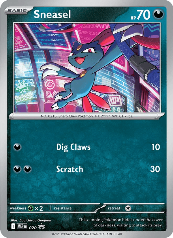 Sneasel 020 uit MEP Black Star Promos Pokémon kaart